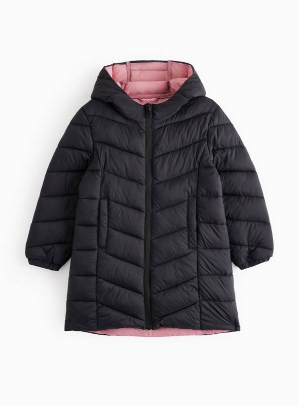 Black Quilted Padded Coat 7-8 years