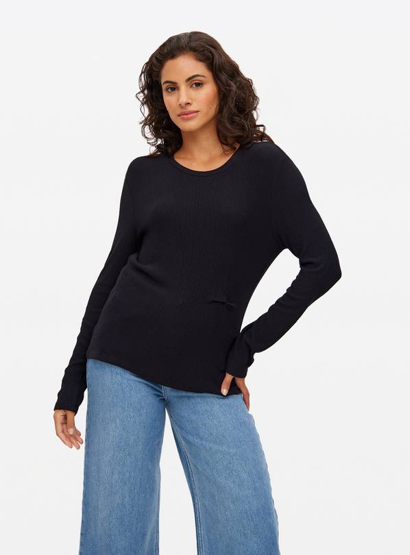 Black Twist Detail Textured Top 6
