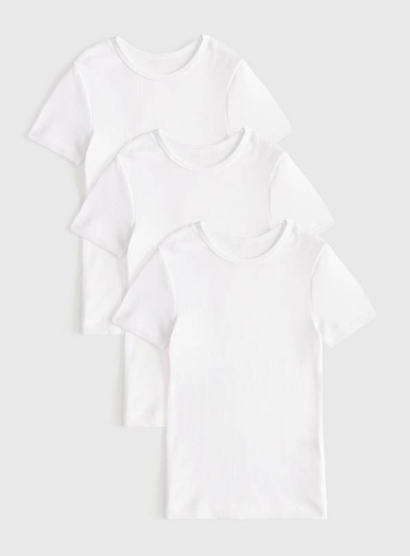 White Thermal Short Sleeve T-Shirts 3 Pack 3-4 years