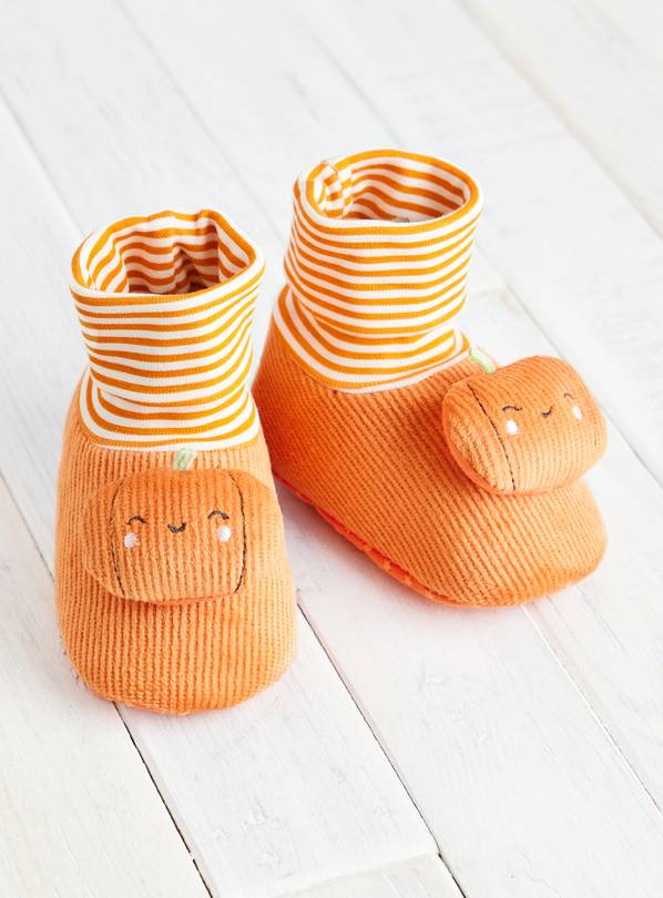 Halloween Orange Pumpkin Booties 12-18 months