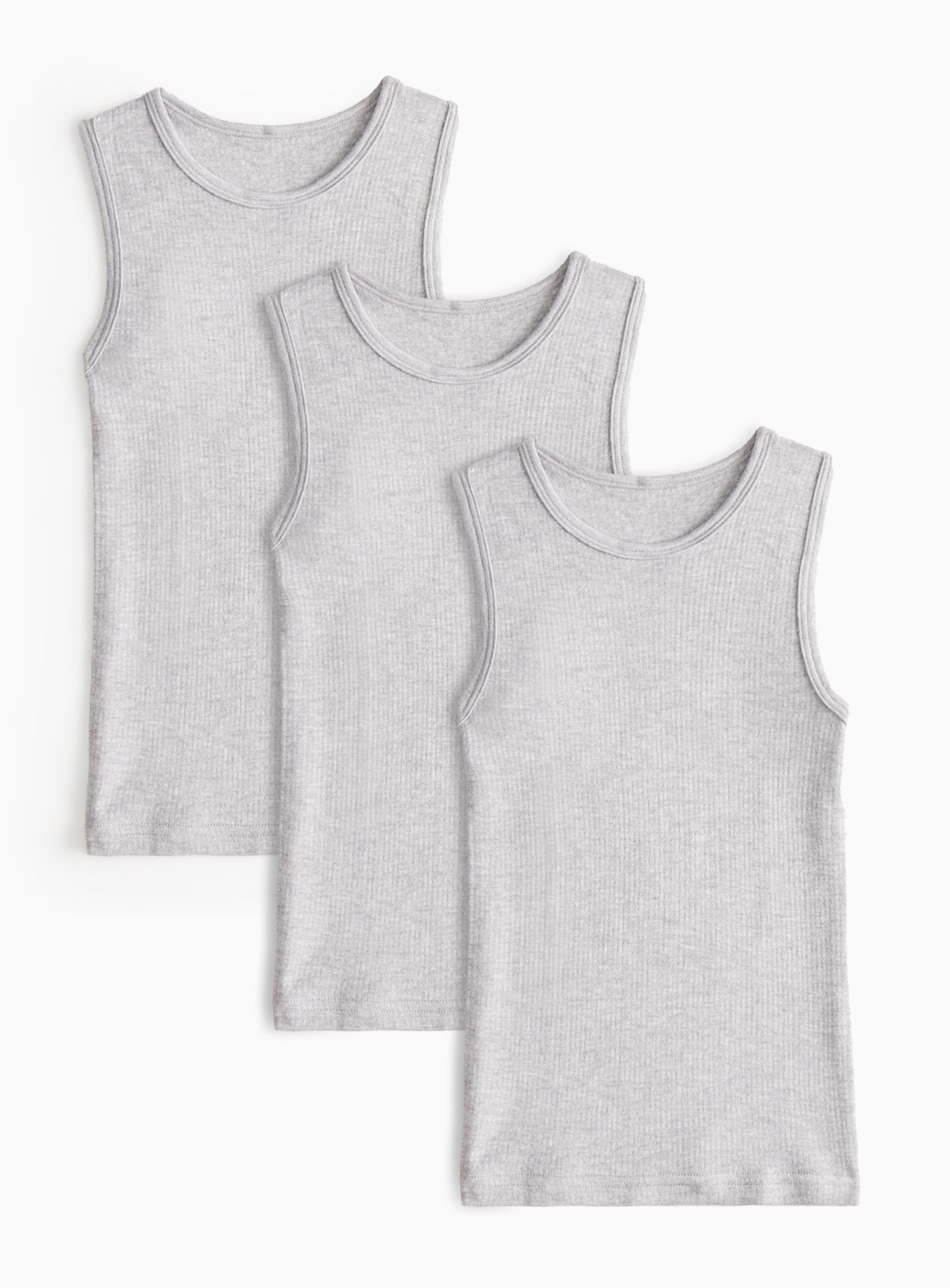 Unisex Grey Sleeveless Thermal Vest 3 Pack 10-11 years