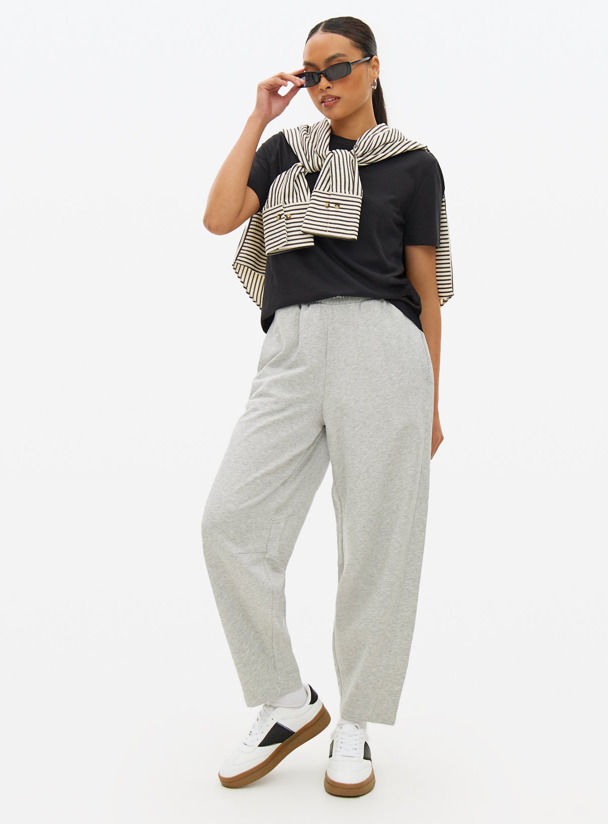 Grey Balloon Leg Joggers  S - Image 2 thumbnail