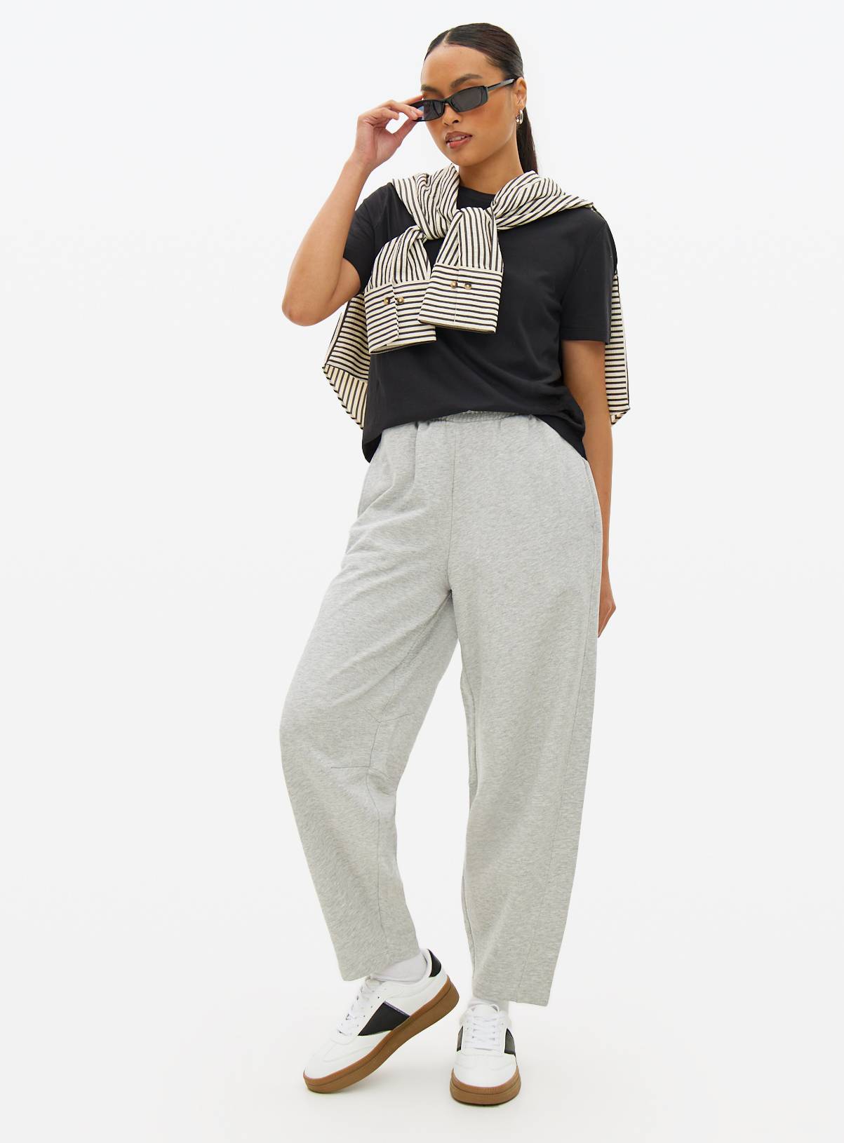 Grey Balloon Leg Joggers  S - Image 2