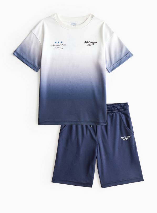 Navy Ombre Sports T-Shirt & Shorts 7 years