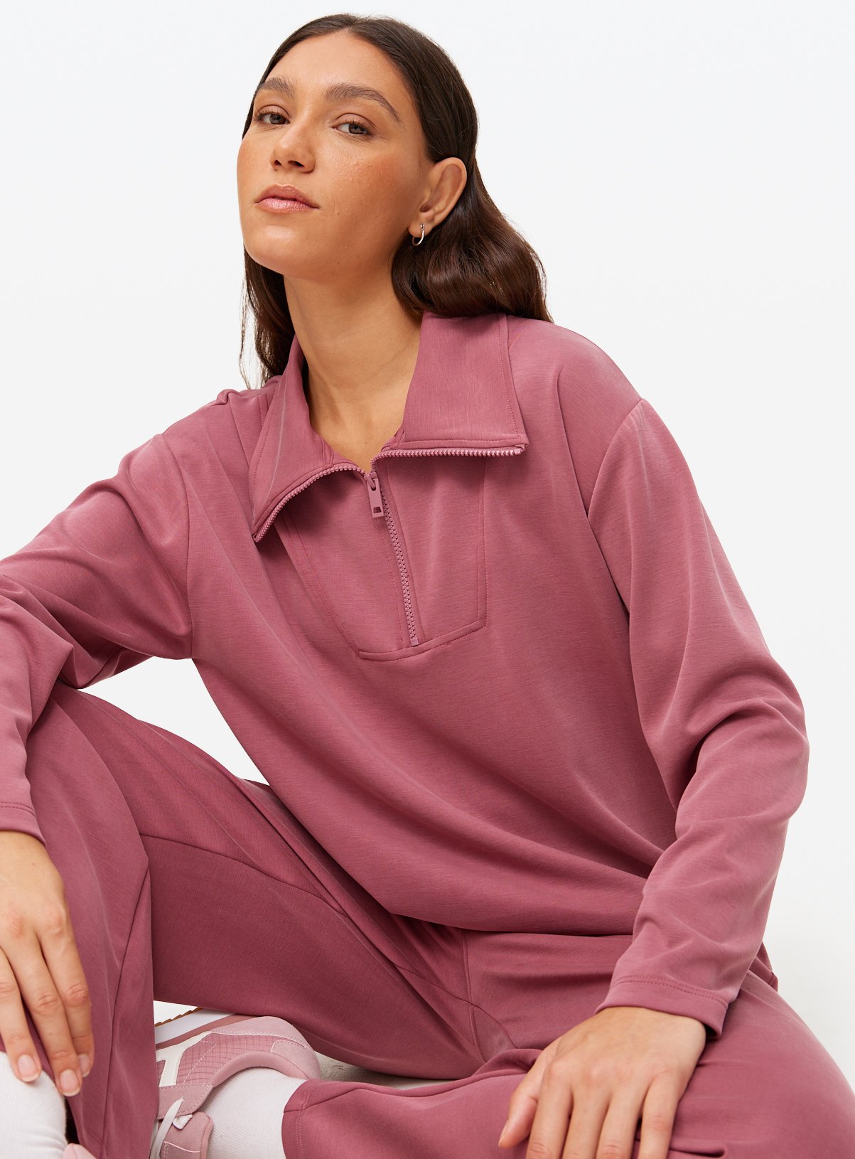Pink Quarter Zip Sweatshirt XS