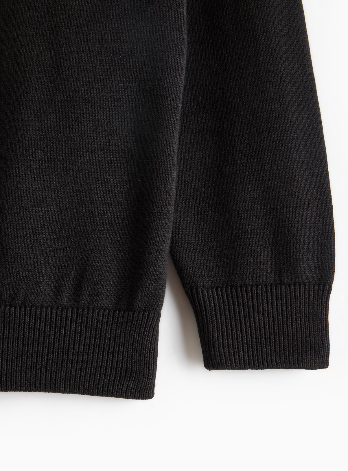 Black Cotton Knitted Crew Neck Mock Collar Jumper 10 years - Image 4 thumbnail