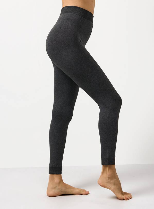 Grey Fur Lined Thermal Leggings XL