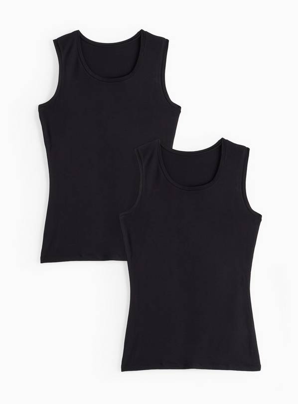 Black Medium Warmth Thermal Vests 2 Pack L