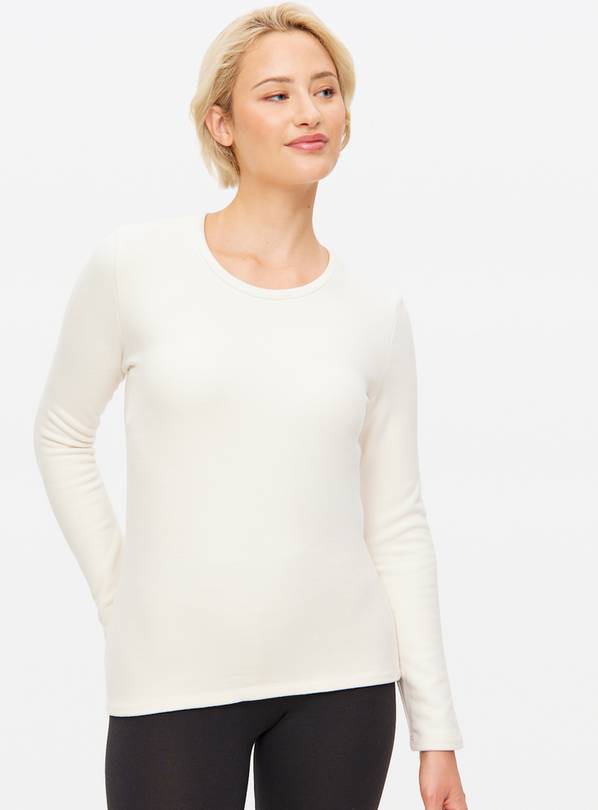 Cream Thermal Long Sleeve Top M