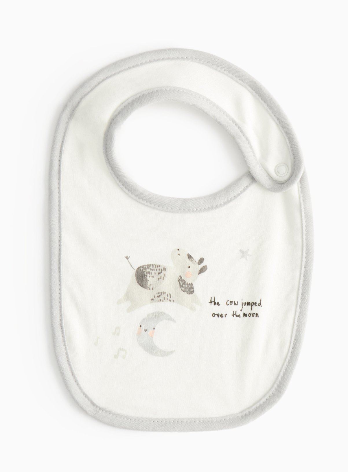 Cream Cream Moon Printed Cotton Bib One Size - Tu by Sainsbury's