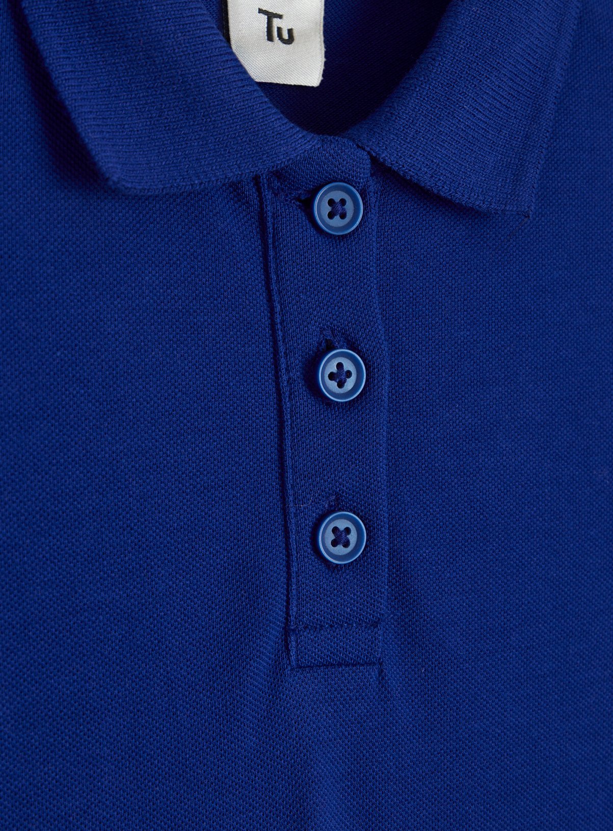 Royal Blue Cotton Pique Short Sleeve Tennis Dress 7 years - Image 2 thumbnail