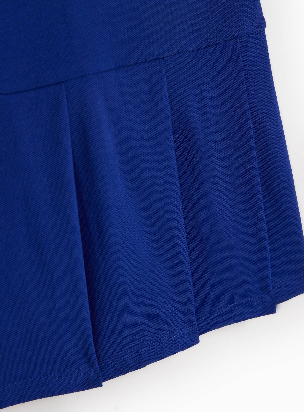 Royal Blue Cotton Pique Short Sleeve Tennis Dress 7 years - Image 3