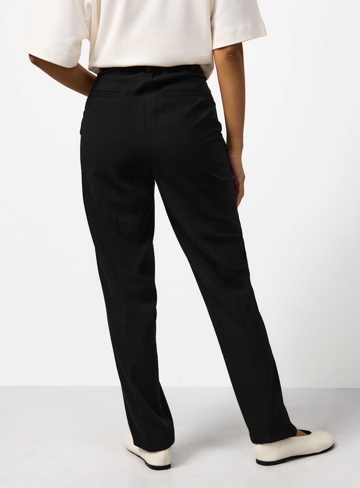 Black Stretch Tapered Slim Fit Trousers 10S - Image 4 thumbnail