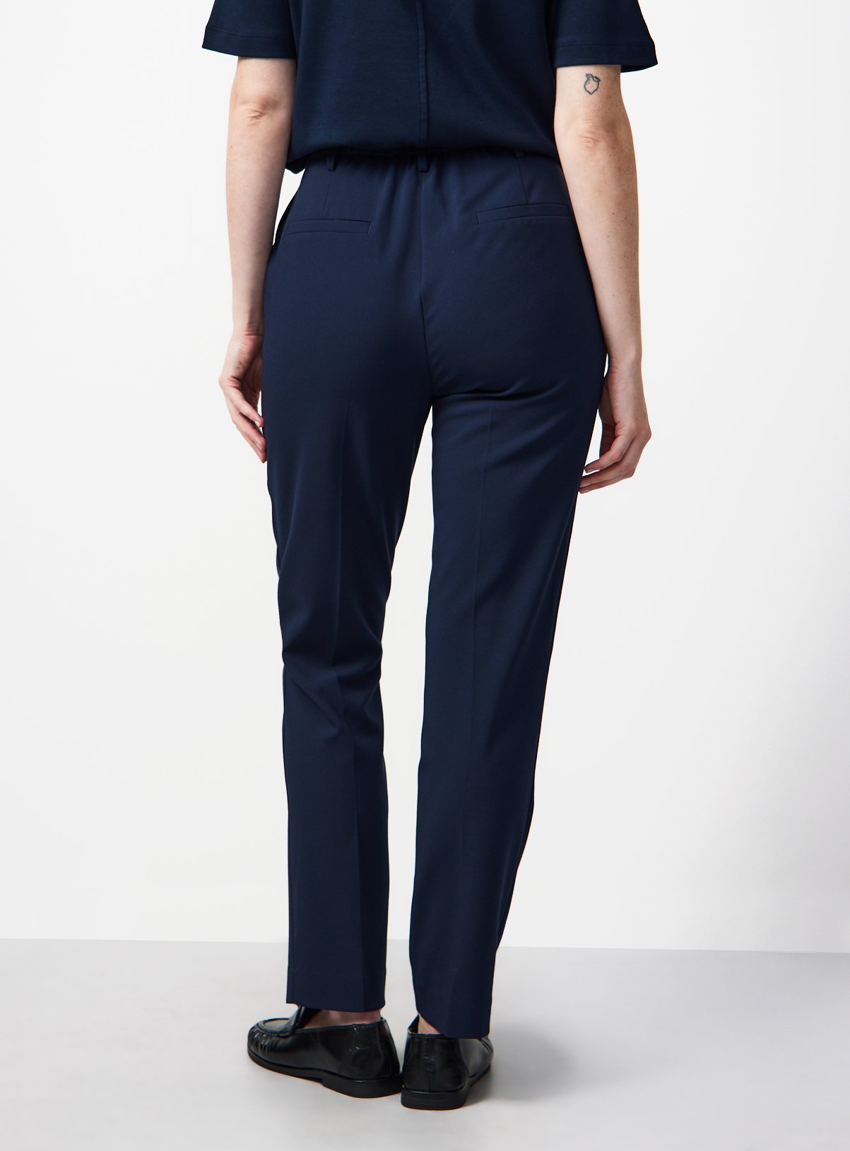 Navy Tapered Slim Fit Trousers  16L - Image 4 thumbnail