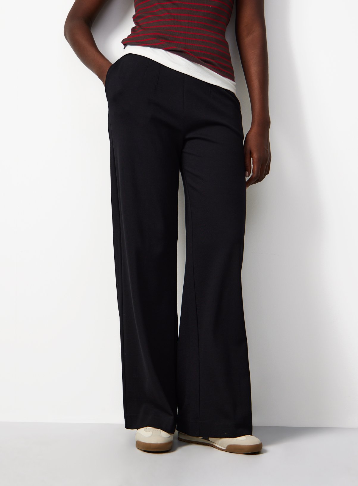 Black Ponte Wide Leg Trousers 16L - Image 1 thumbnail