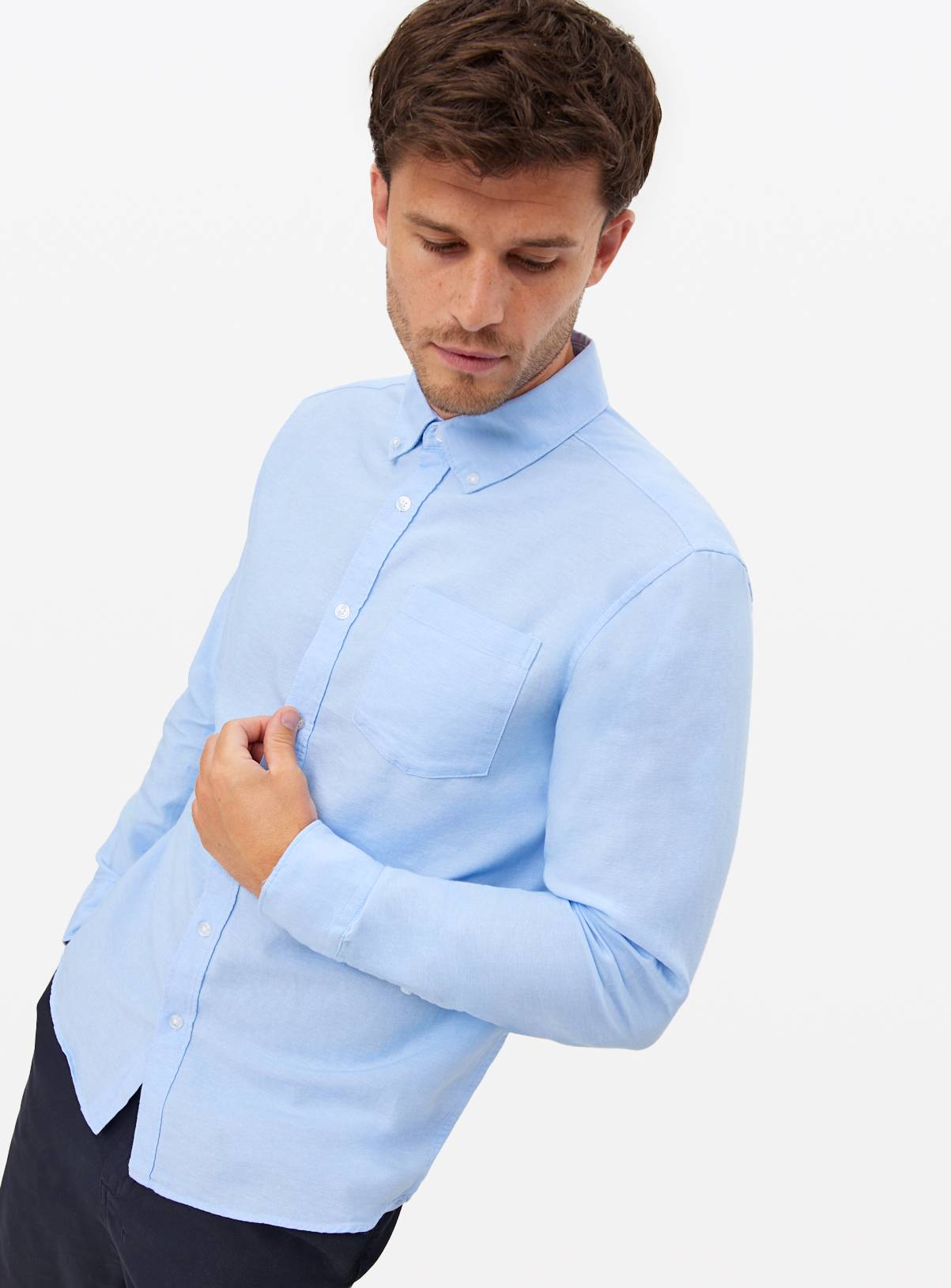 The Blue Pure Cotton Oxford Shirt XXXXL - Image 1