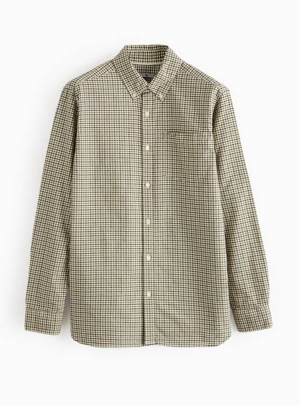 Stone Gingham Oxford Shirt XXL