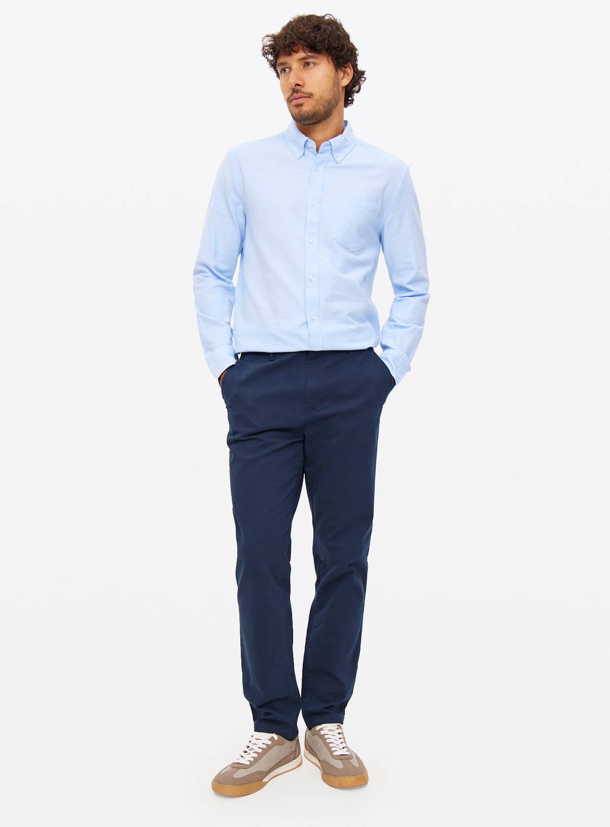 Blue Slim Fit Oxford Shirt XXXXL - Image 2 thumbnail