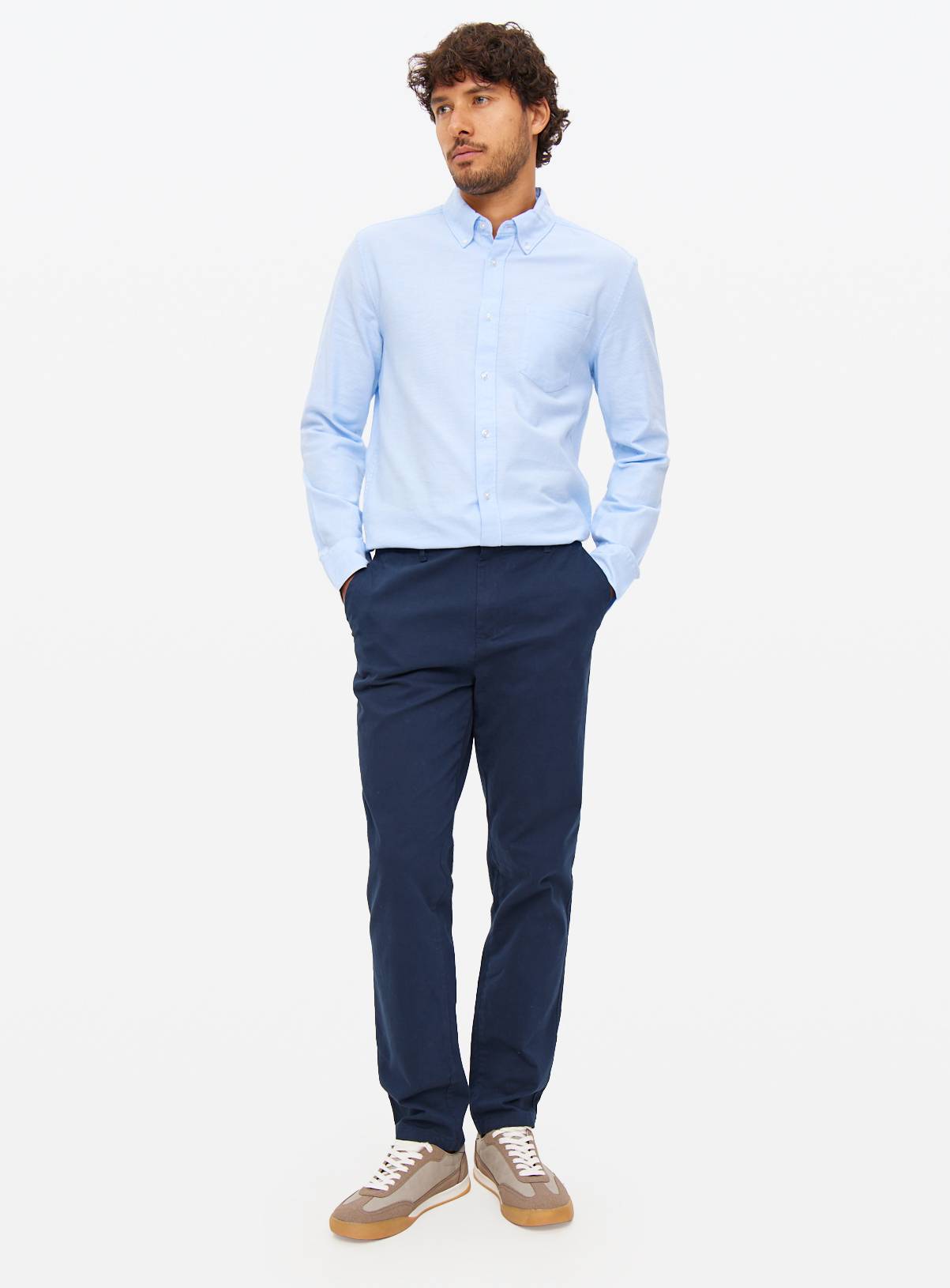 Blue Slim Fit Oxford Shirt XXXXL - Image 2