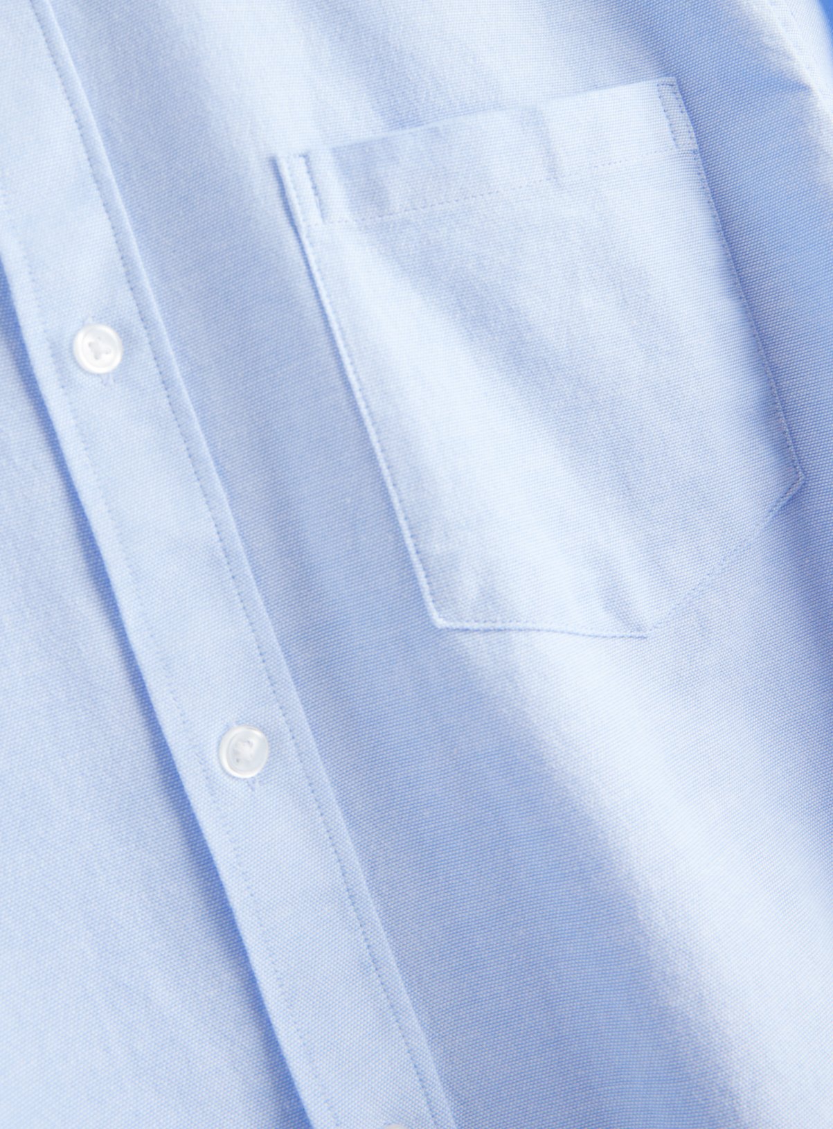 Blue Slim Fit Oxford Shirt XXXXL - Image 4 thumbnail