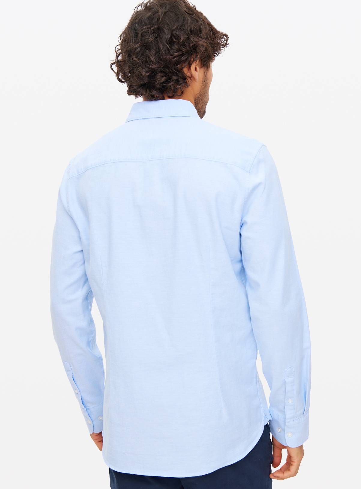 Blue Slim Fit Oxford Shirt XXXXL - Image 5