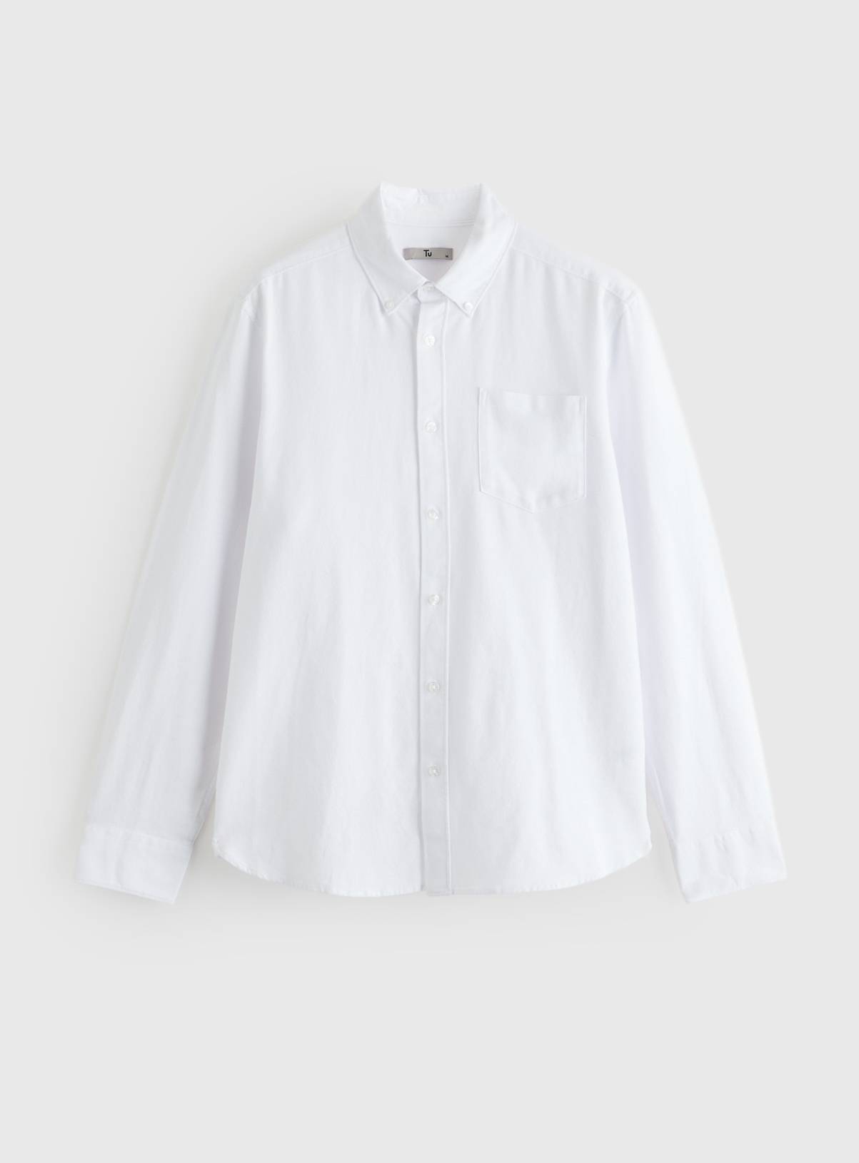 White Slim Fit Oxford Shirt XXXXL - Image 1