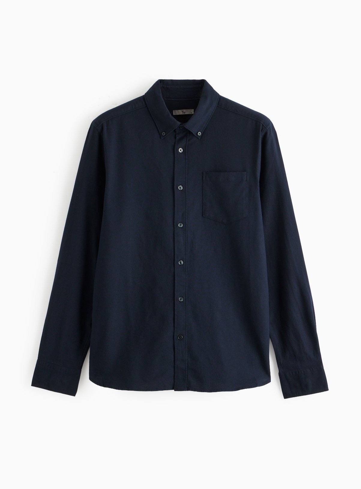 Navy Long Sleeve Slim Fit Oxford Shirt XXL - Image 3 thumbnail