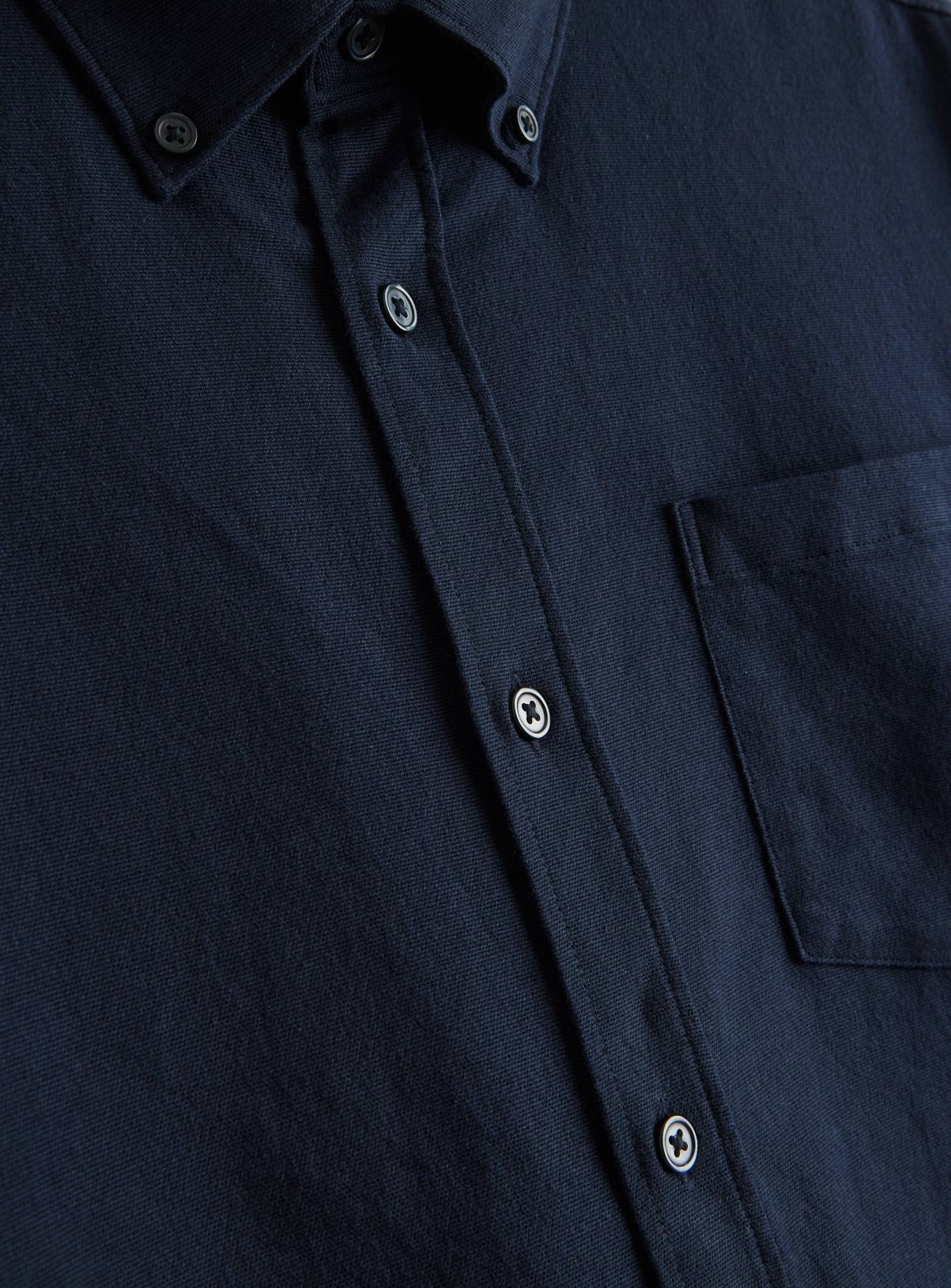 Navy Long Sleeve Slim Fit Oxford Shirt XXL - Image 4