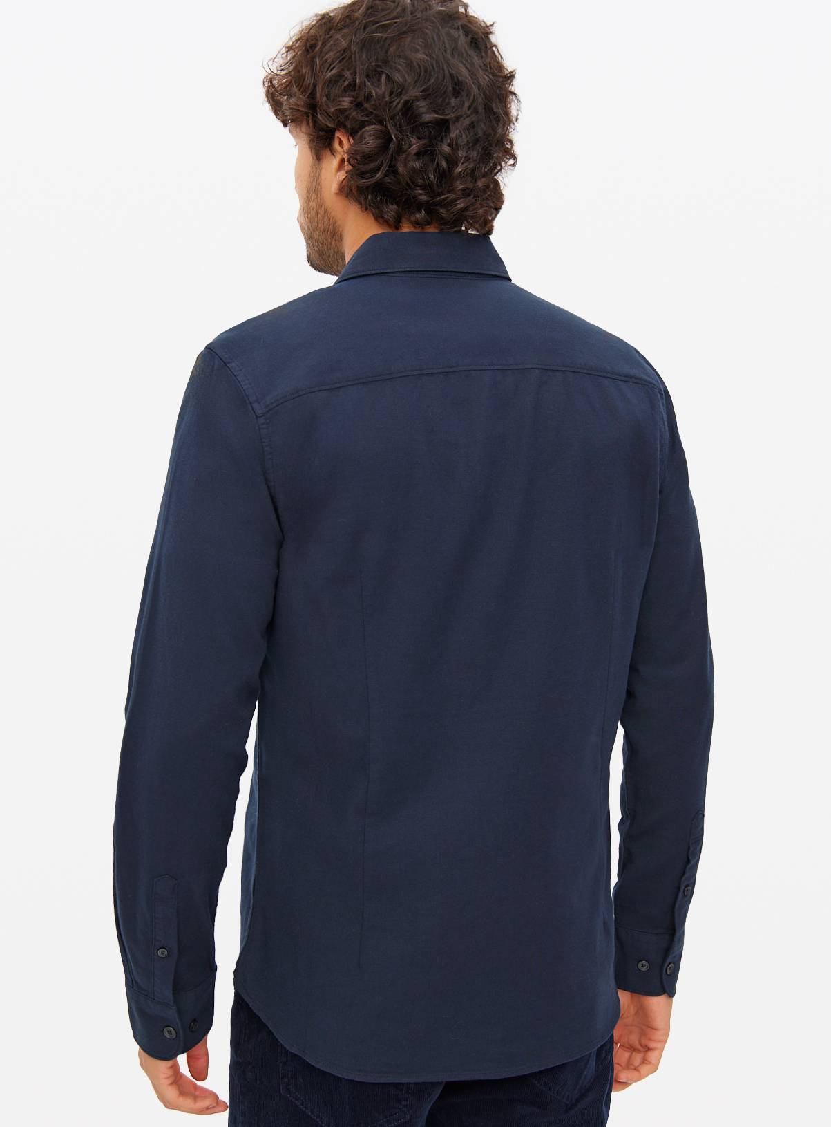 Navy Long Sleeve Slim Fit Oxford Shirt XXL - Image 5