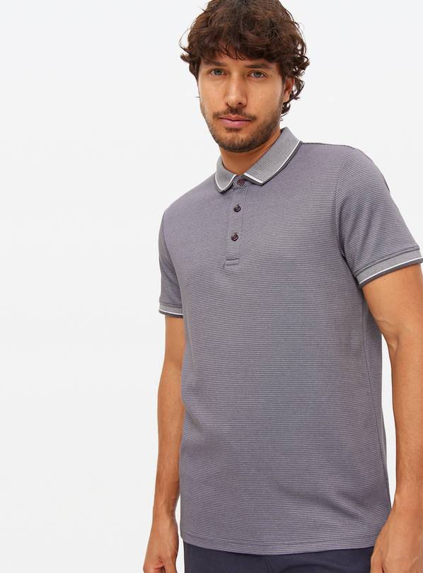 Grey Two Tone Polo Shirt XXXL