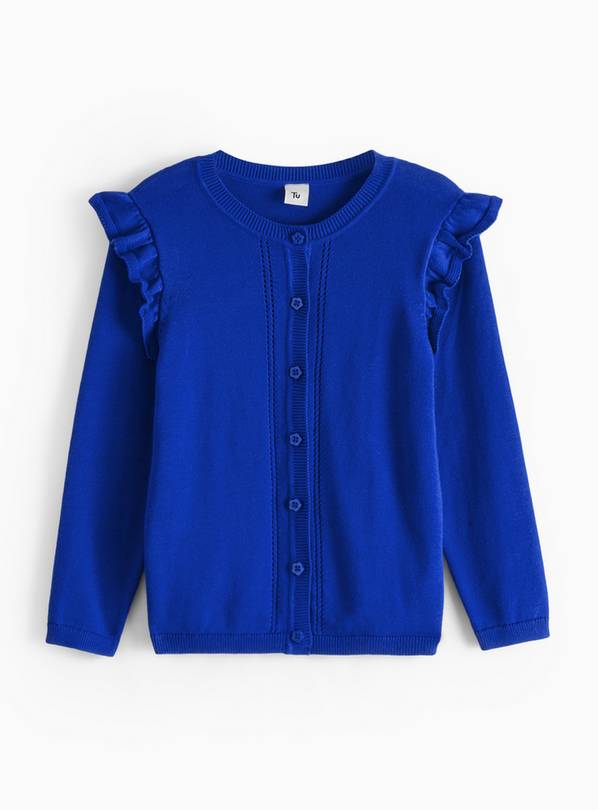 Blue Knitted Cardigan with Frill Sleeve 6 years