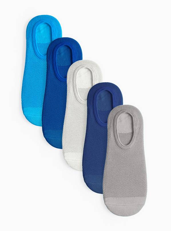 Blue Mesh Footsie Socks 5 Pack 4-6.5