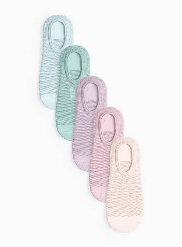 Pastel Mesh Footsie Socks 5 Pack 4-5.5