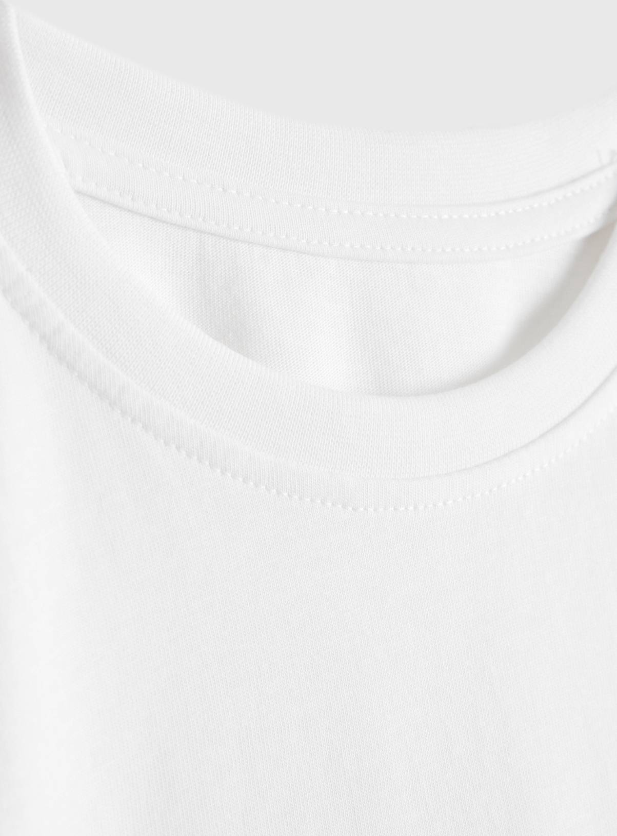 White Cotton Crew Neck T-Shirts 5 Pack 11 years - Image 2