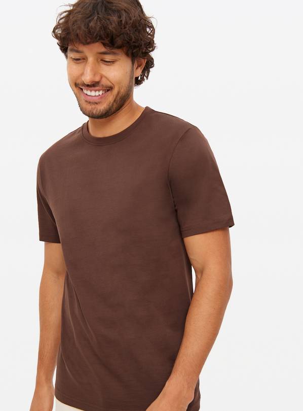 Brown Regular Crew T-Shirt M