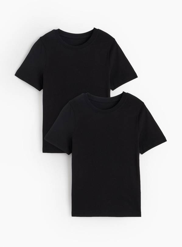 2 Pack Black Sports Crew Neck T-Shirts 10 years