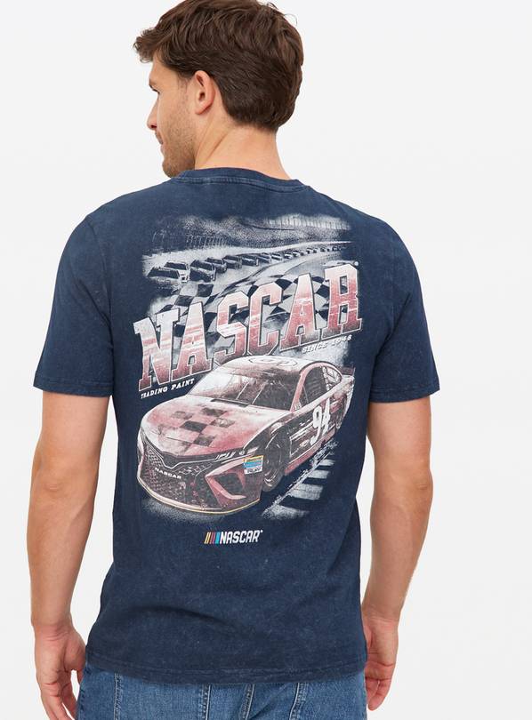 Washed Black Nascar Graphic T-Shirt XL