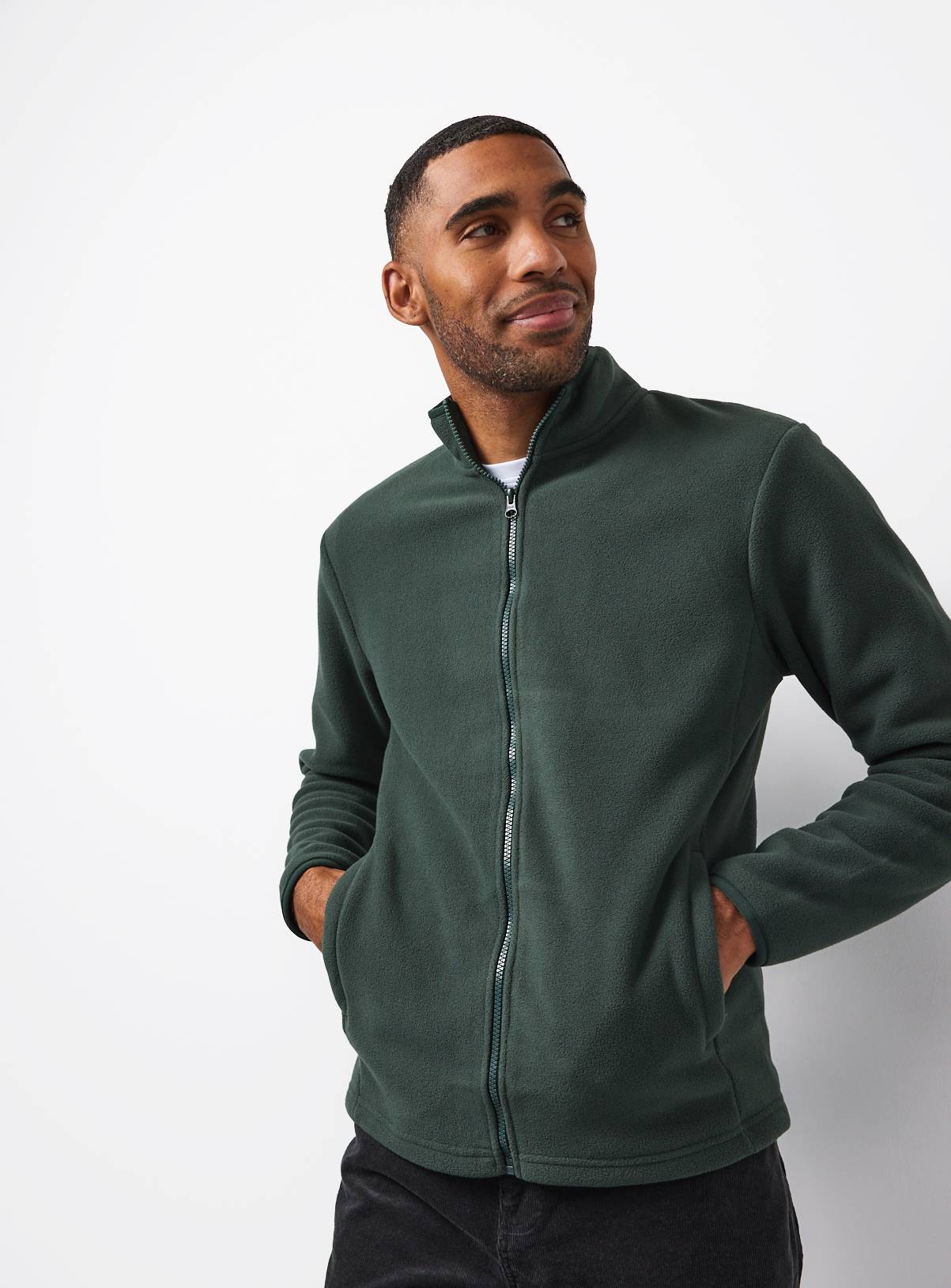 Green Zip Through Fleece  XL - Image 1