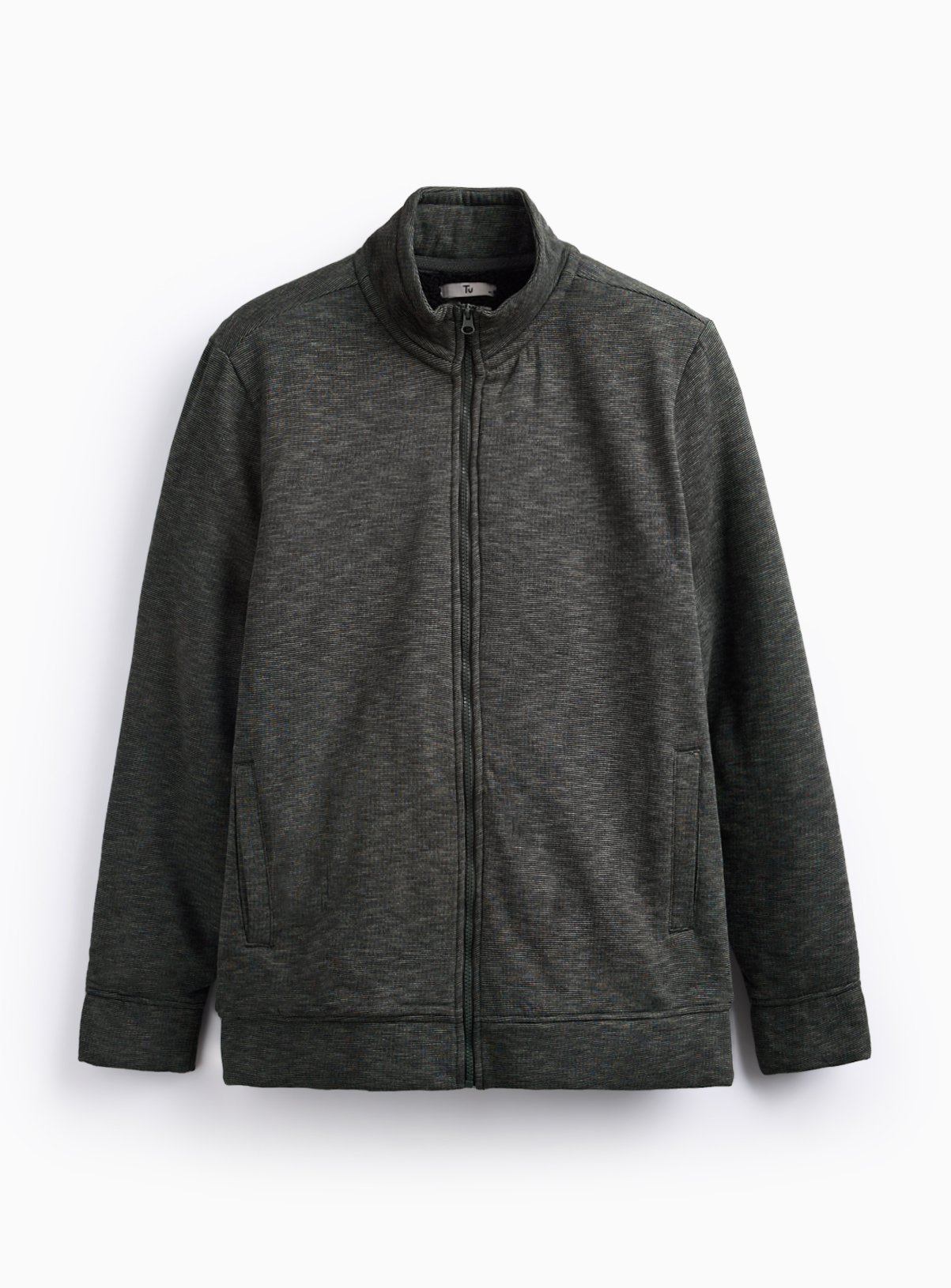 Green Fleece Lined Zip Through Sweatshirt M - Image 3 thumbnail
