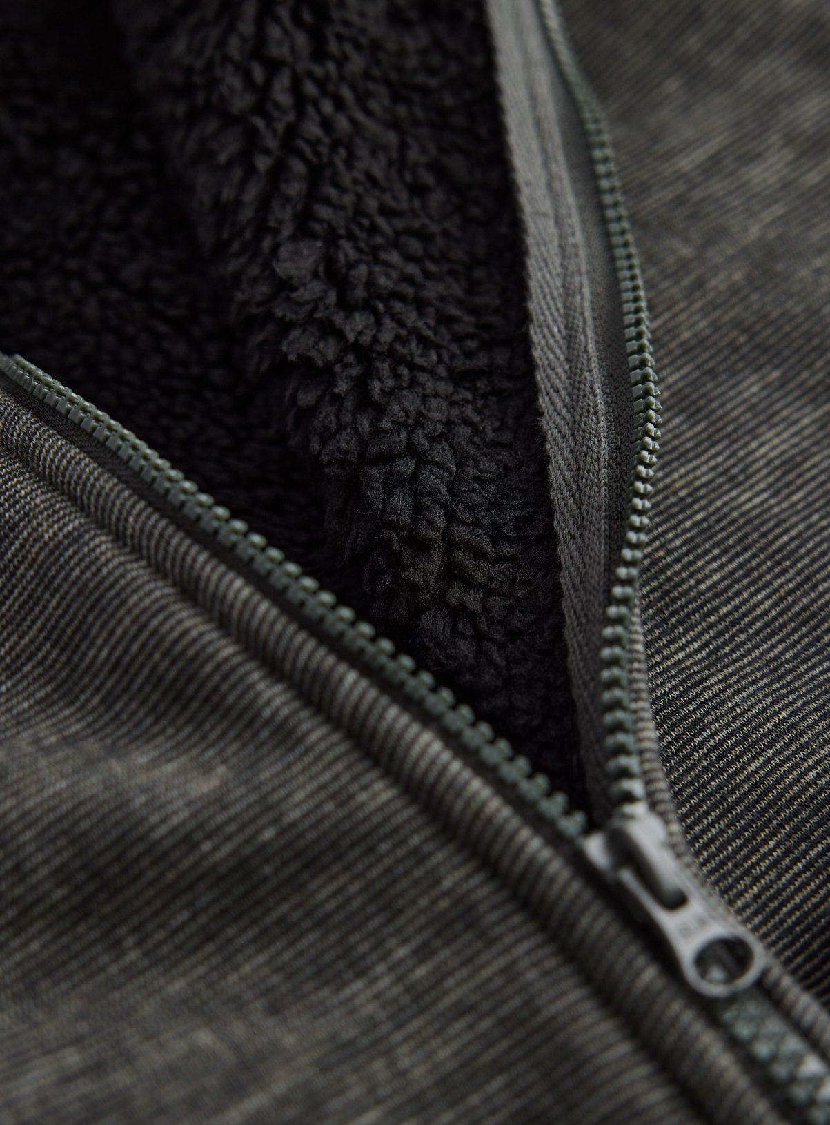 Green Fleece Lined Zip Through Sweatshirt M - Image 4 thumbnail