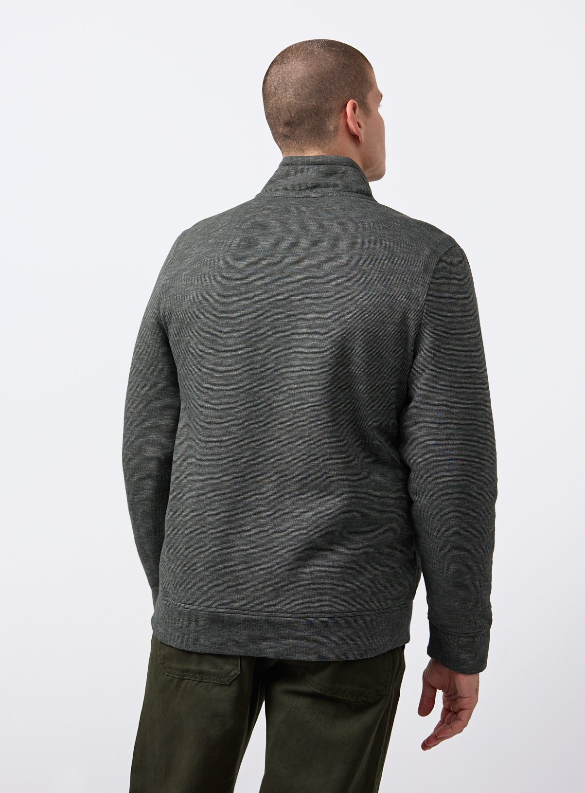 Green Fleece Lined Zip Through Sweatshirt M - Image 6 thumbnail