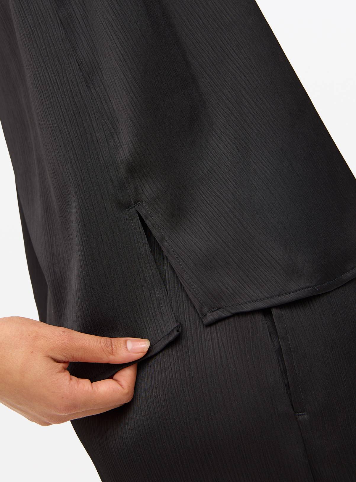 Black Satin Sleeveless Shell Top 20 - Image 3