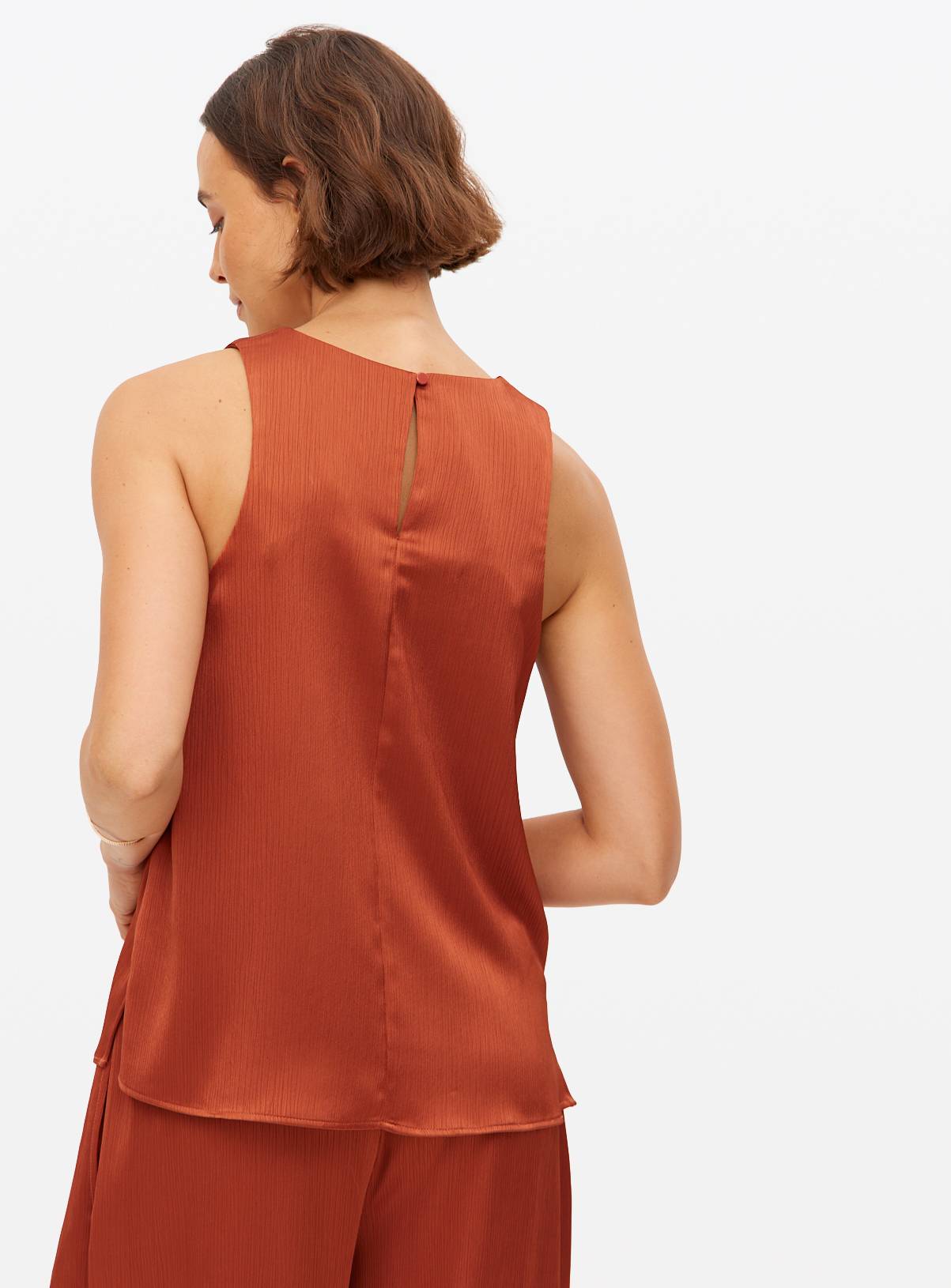 Rust Satin Sleeveless Co-ord Shell Top 12 - Image 4