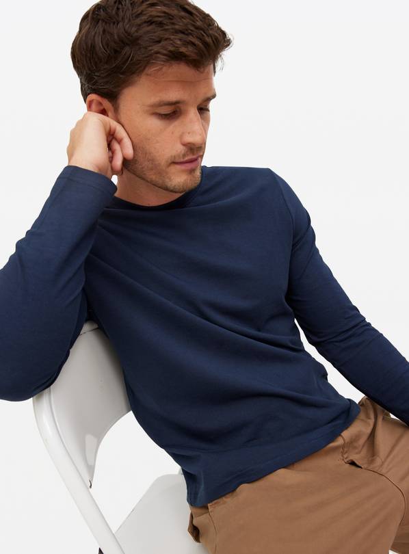 Navy Long Sleeve T-Shirt L