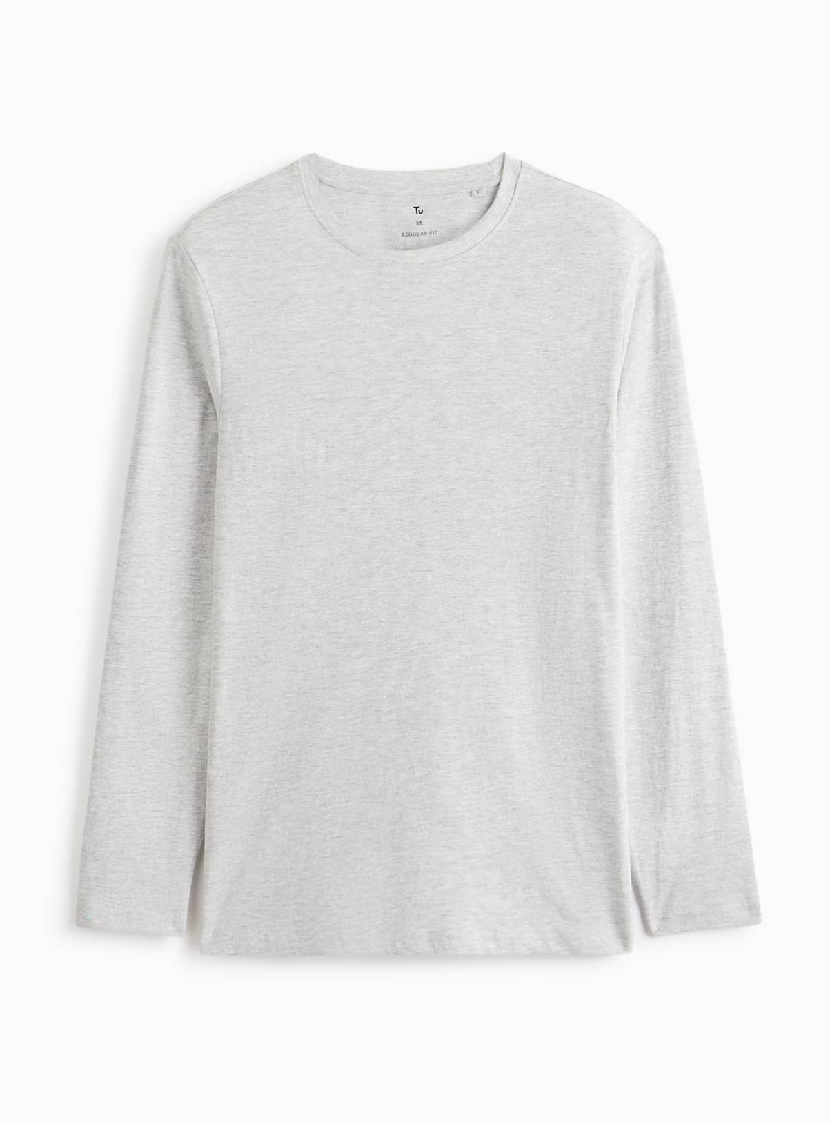 Grey Marl Long Sleeve T-Shirt XL - Image 3
