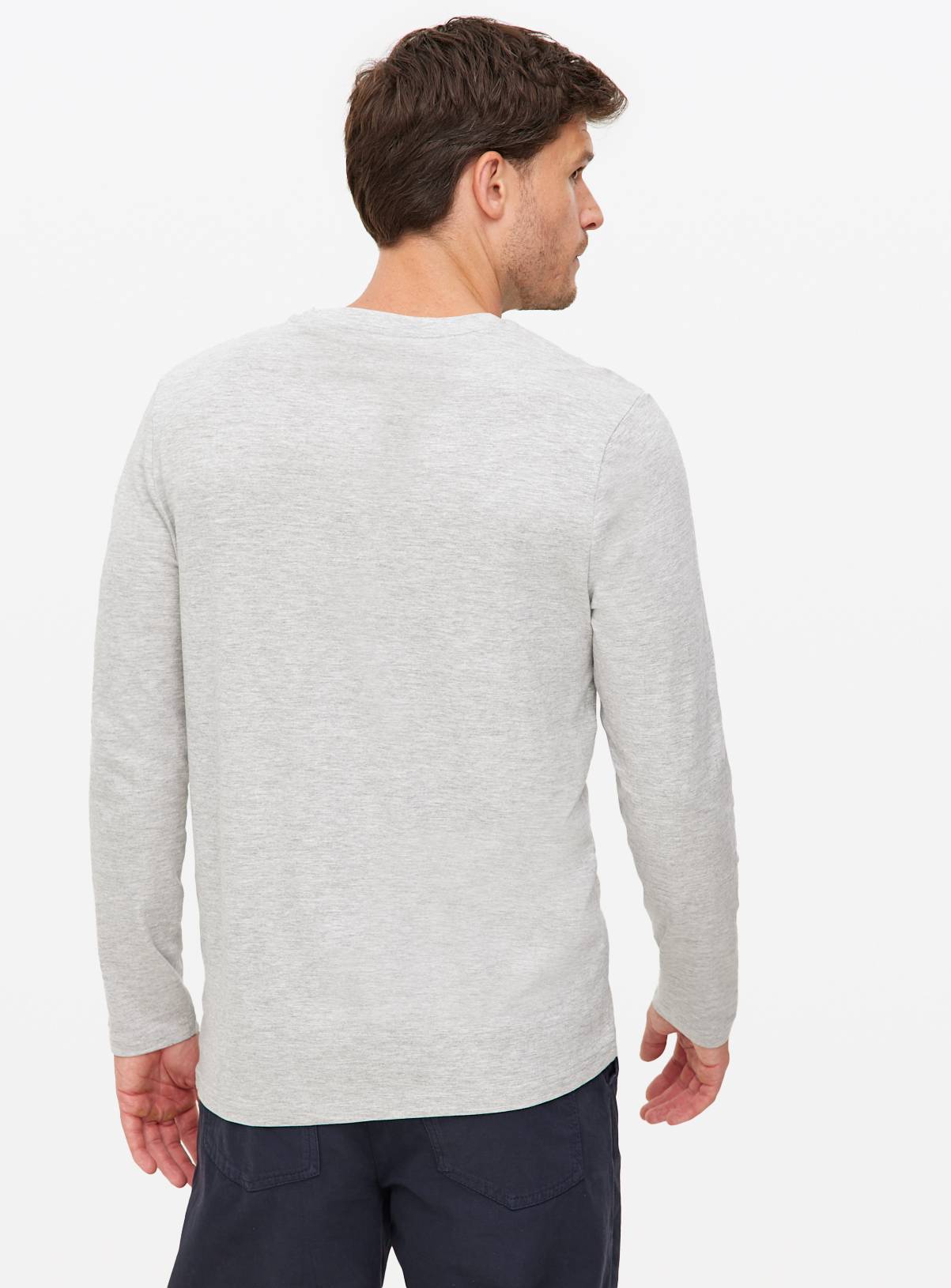 Grey Marl Long Sleeve T-Shirt XL - Image 5