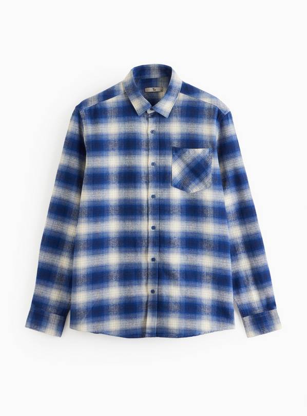 Blue Brushed Cotton Long Sleeve Shirt XL