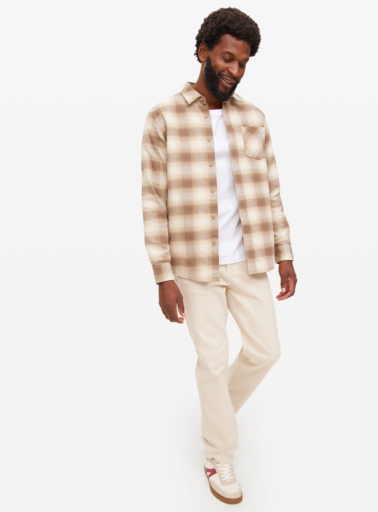 Ombre Neutral Brushed Cotton Long Sleeve Shirt XL - Image 2