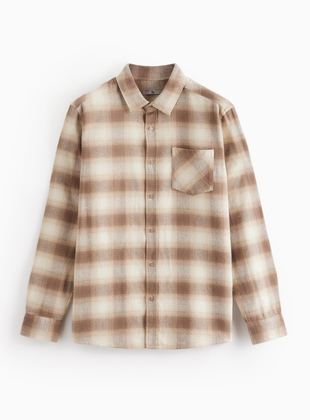 Ombre Neutral Brushed Cotton Long Sleeve Shirt XL - Image 3 thumbnail
