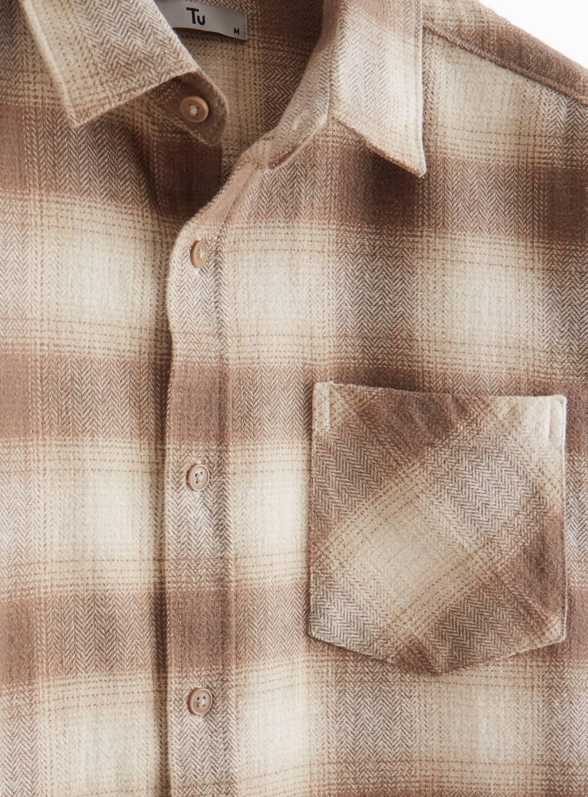 Ombre Neutral Brushed Cotton Long Sleeve Shirt XL - Image 4